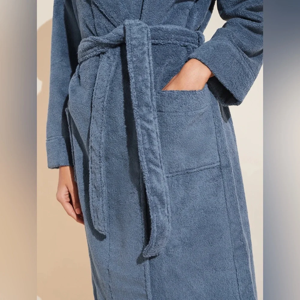 New With Tags: Eberjey Unisex Terry Robe In Size S/M - Picture 8 of 12